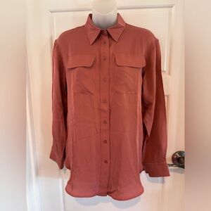 Lauren Ralph Lauren 100% Silk Long Sleeve Blouse Top Size XS NWT